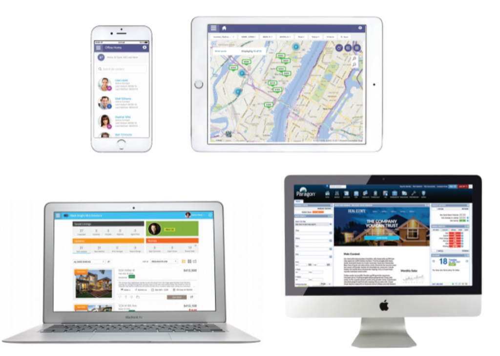 Realtor websites displayed on multiple devices