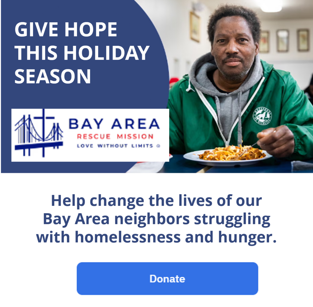 Bay Area Rescue Mission Donation Ad + Link