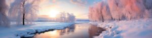Snowy river at twilight image