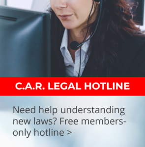 CAR Legal Hotline ad + link