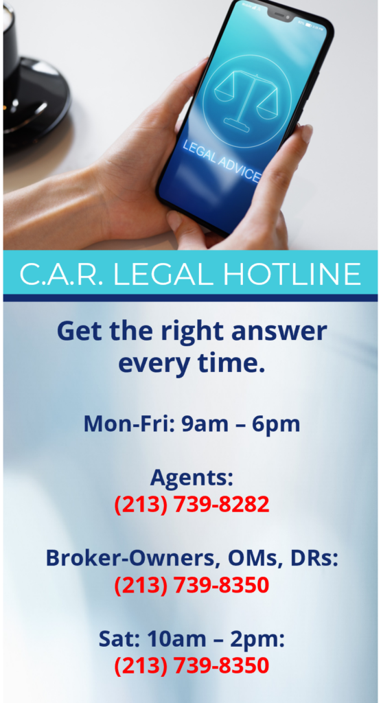 Ad + link to CAR Legal Hotline