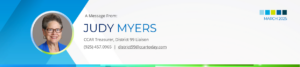 Judy Myers message masthead w/ link to dist 99 email