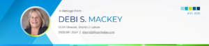 Debi Mackey masthead + link to email