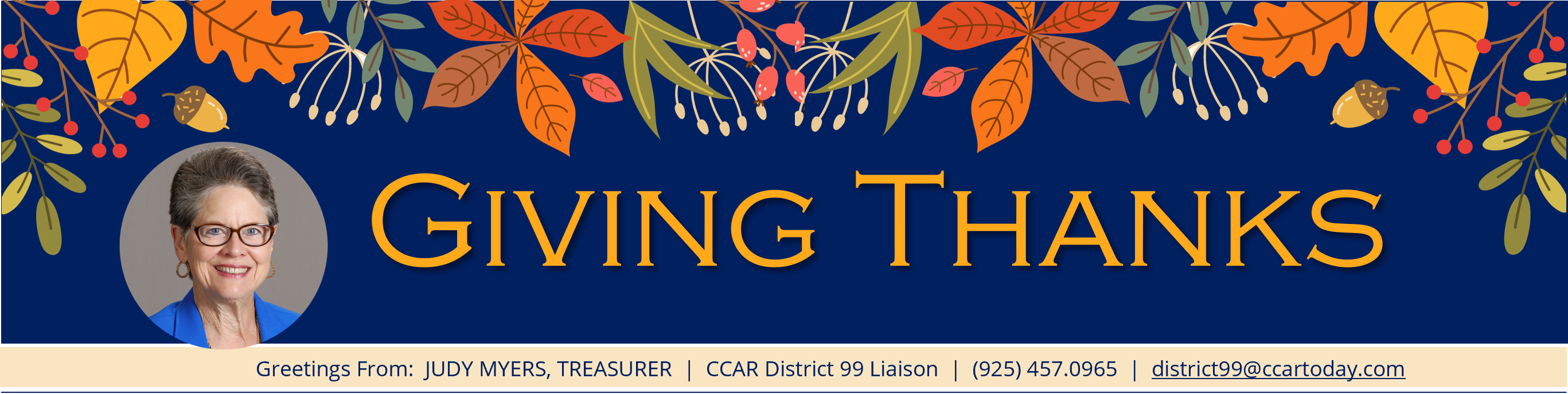 Judy Myers Masthead + link to email