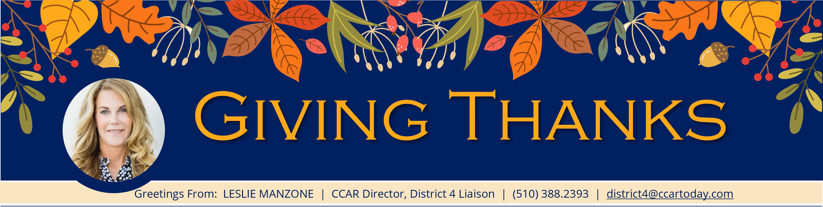 Leslie Manzone Masthead + link to email