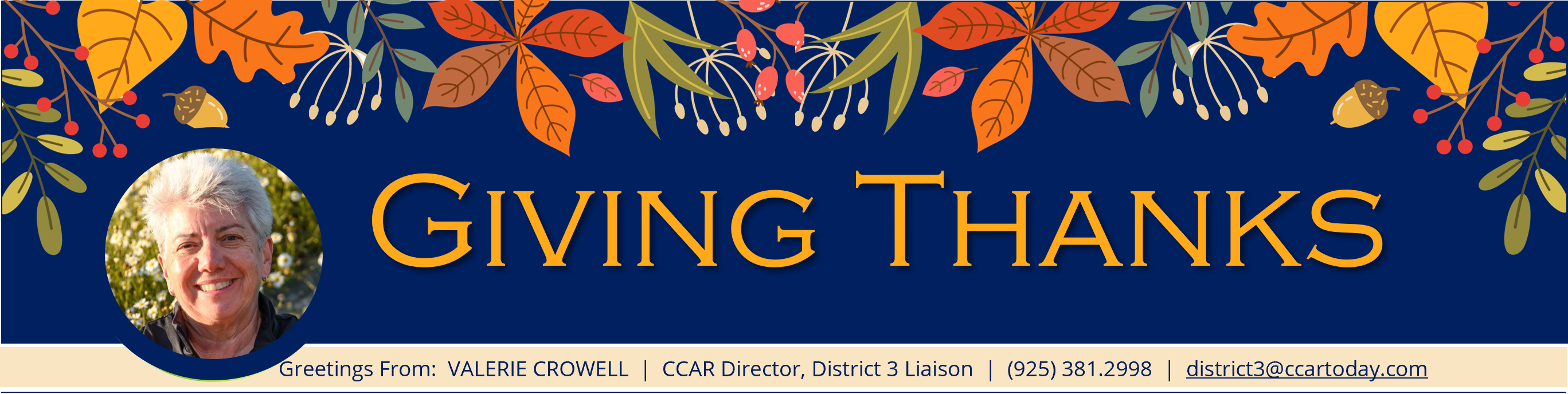 Valerie Crowell Masthead + link to email