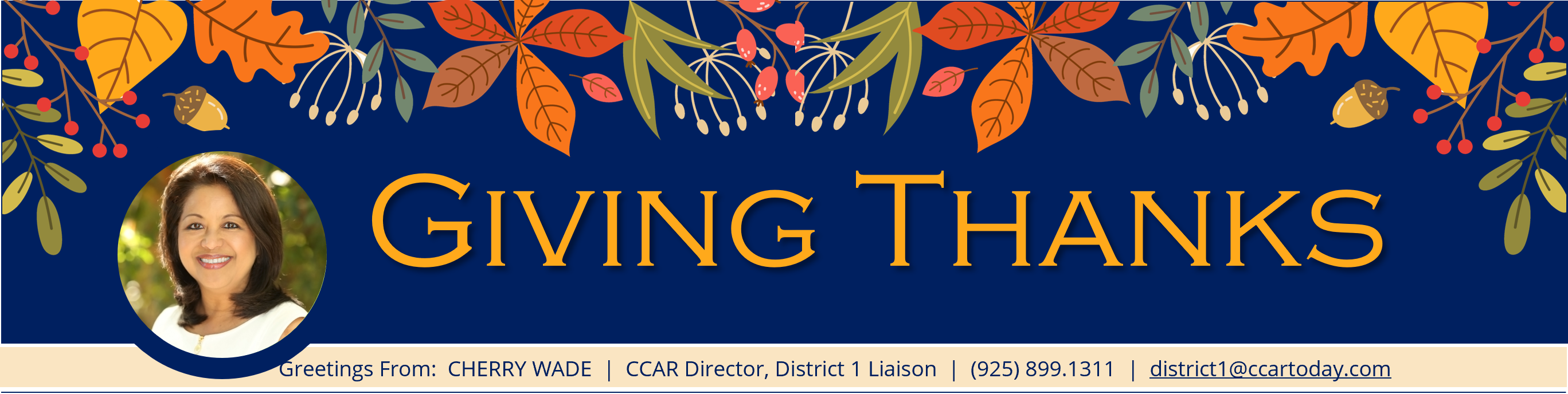 Cherry Wade Masthead + link to email