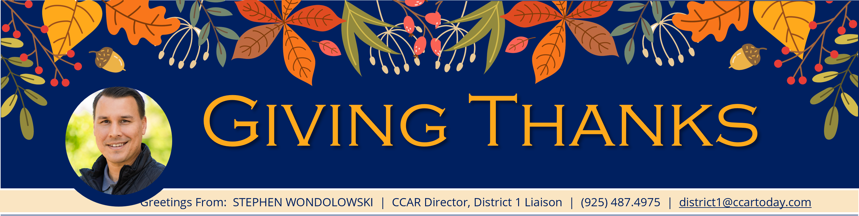 Stephen Wondolowski Masthead + link to email