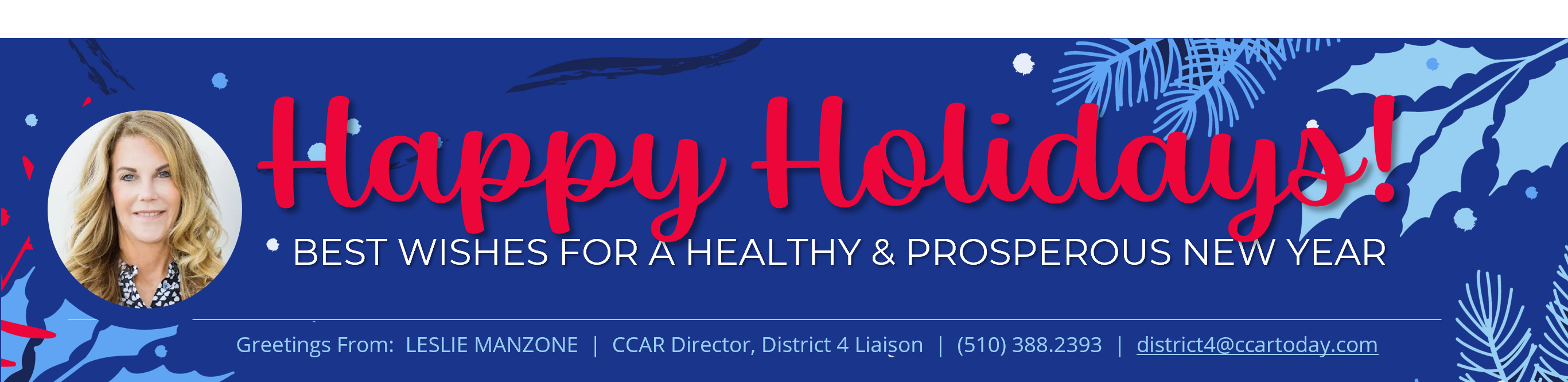 Leslie Manzone masthead + link to email