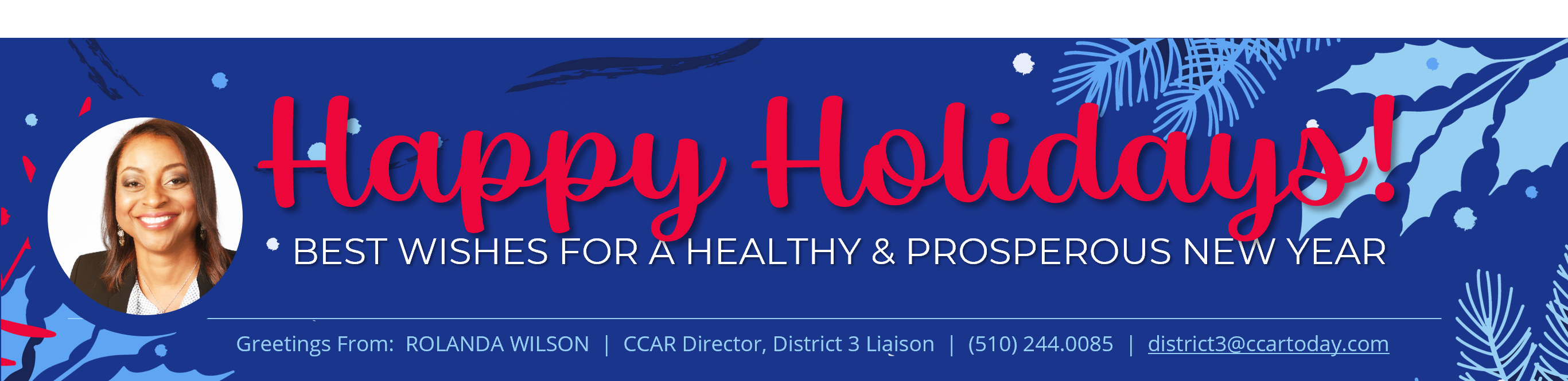 Rolanda Wilson masthead + link to email