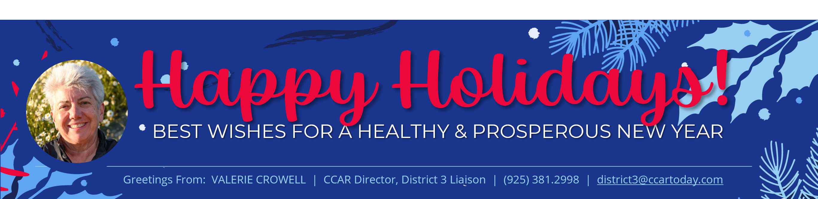 Valerie Crowell masthead + link to email