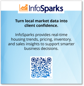 InfoSparks product ad + QR code